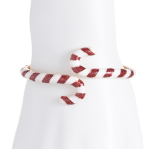 BETSEY JOHNSON Christmas Holiday Santa Baby Candy Cane Red & White Bracelet NWT - Picture 9 of 12